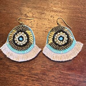Boho Beaded Fringe Earrings